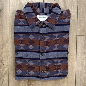 Goodfellow & Co Aztec Patterned Flannel Button Down Shirt - Large